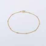 14K Gold Satellite Bracelet – 1mm Dainty Beaded Chain - Sash Jewelry