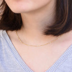 14K Gold Singapore Chain Necklace – 1.3mm Sparkly Twisted Chain - Sash Jewelry
