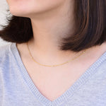 14K Gold Singapore Chain Necklace – 1.3mm Sparkly Twisted Chain - Sash Jewelry