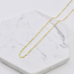 14K Gold Singapore Chain Necklace – 1.3mm Sparkly Twisted Chain - Sash Jewelry