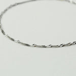 14K Gold Singapore Chain Necklace – 1.3mm Sparkly Twisted Chain - Sash Jewelry