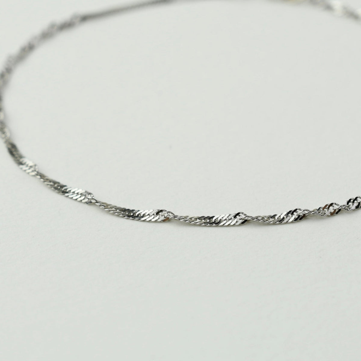 14K Gold Singapore Chain Necklace – 1.3mm Sparkly Twisted Chain - Sash Jewelry