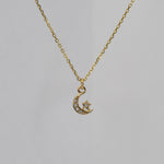 14K Gold Star & Moon Diamond Necklace - Sash Jewelry