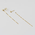 14K Gold Star Threader Earrings – Solid Gold Chain Drop Earrings - Sash Jewelry