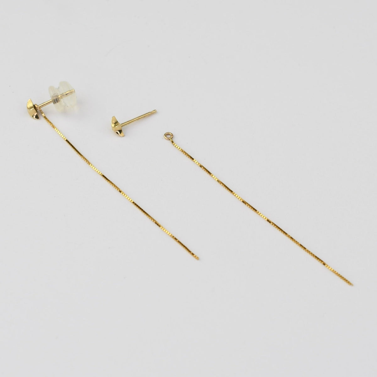 14K Gold Star Threader Earrings – Solid Gold Chain Drop Earrings - Sash Jewelry