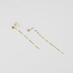 14K Gold Star Threader Earrings – Solid Gold Chain Drop Earrings - Sash Jewelry