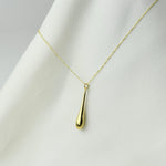 14K Gold Teardrop Pendant Necklace - Sash Jewelry