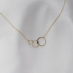 14K Gold Three Circle Necklace – Dainty Interlocking Circle Necklace - Sash Jewelry