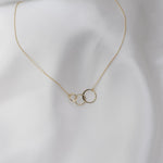 14K Gold Three Circle Necklace – Dainty Interlocking Circle Necklace - Sash Jewelry