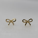 14K Gold Tiny Bow Earrings - Sash Jewelry