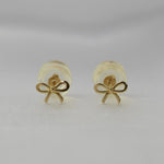 14K Gold Tiny Bow Earrings - Sash Jewelry