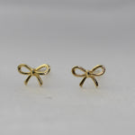 14K Gold Tiny Bow Earrings - Sash Jewelry