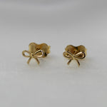 14K Gold Tiny Bow Earrings - Sash Jewelry