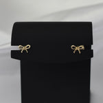 14K Gold Tiny Bow Earrings - Sash Jewelry