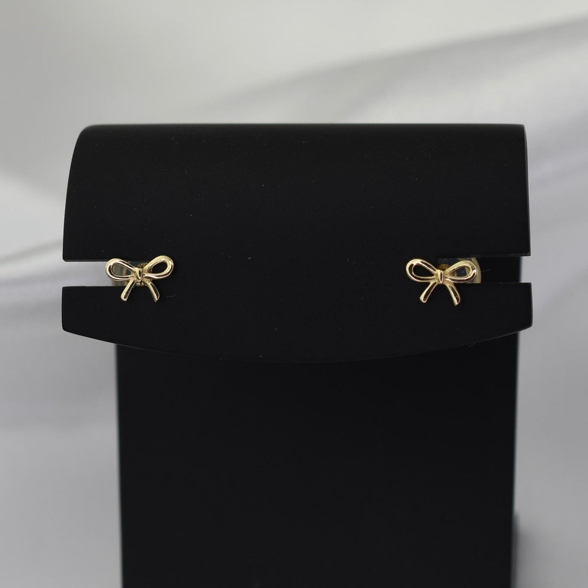 14K Gold Tiny Bow Earrings - Sash Jewelry