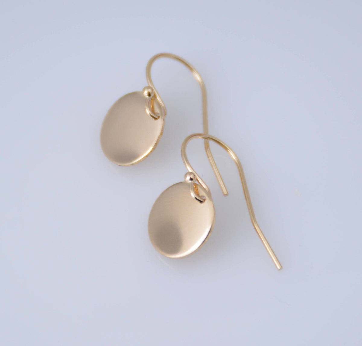 14K Gold Tiny Disc Earrings - Sash Jewelry