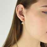 14K Gold Tiny Disc Earrings - Sash Jewelry
