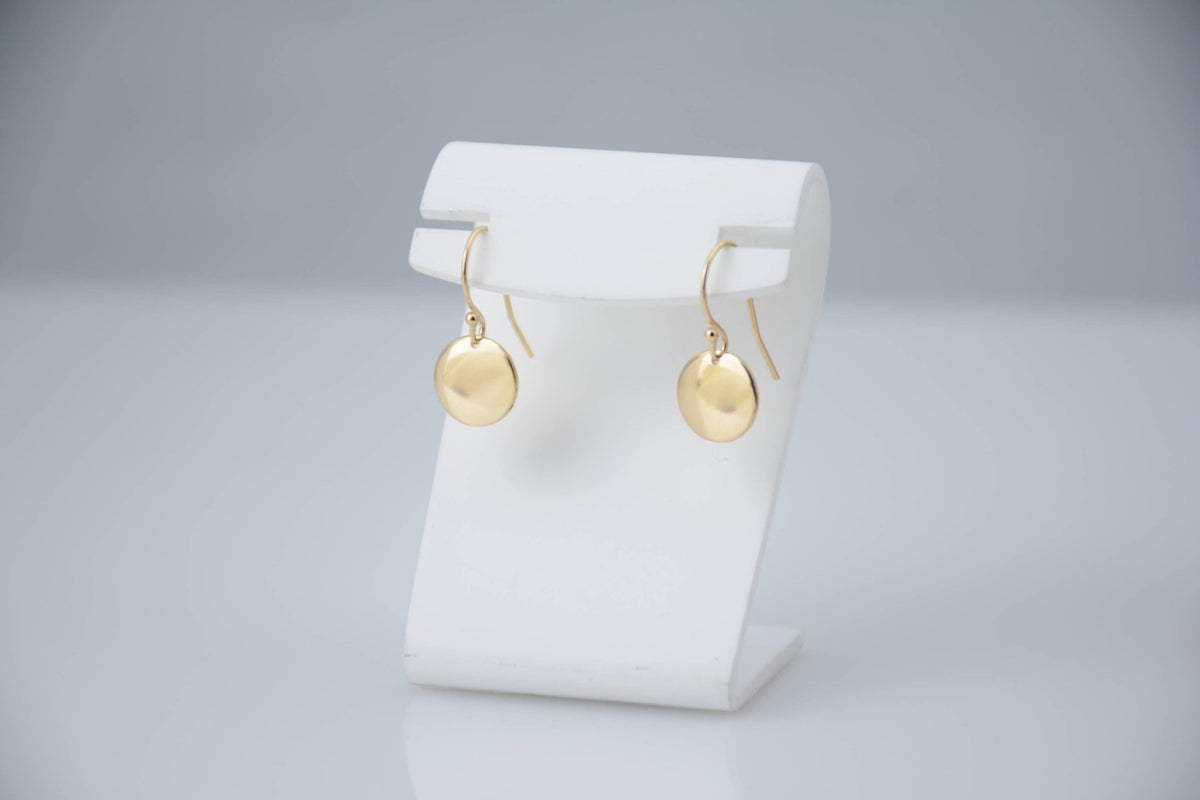 14K Gold Tiny Disc Earrings - Sash Jewelry