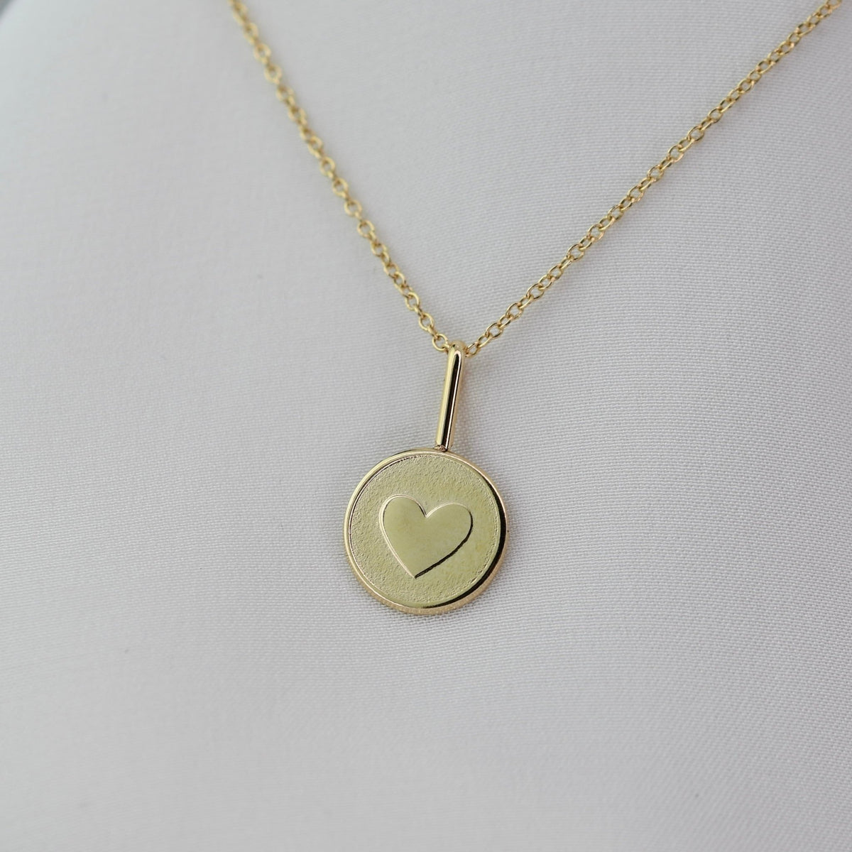 14K Gold Tiny Heart Necklace – Solid Gold Minimalist Charm - Sash Jewelry