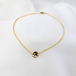 14K Gold Tiny Initial Bracelet – Solid Gold Personalized Letter Bracelet - Sash Jewelry