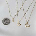 14K Gold Tiny Open Heart Generations Necklace Set - Sash Jewelry