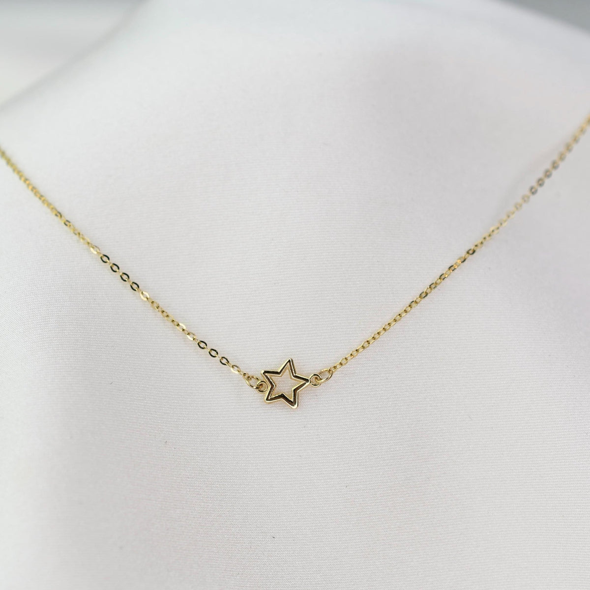 14K Gold Tiny Star Necklace for Little Girls | Dainty Gold Choker - Sash Jewelry