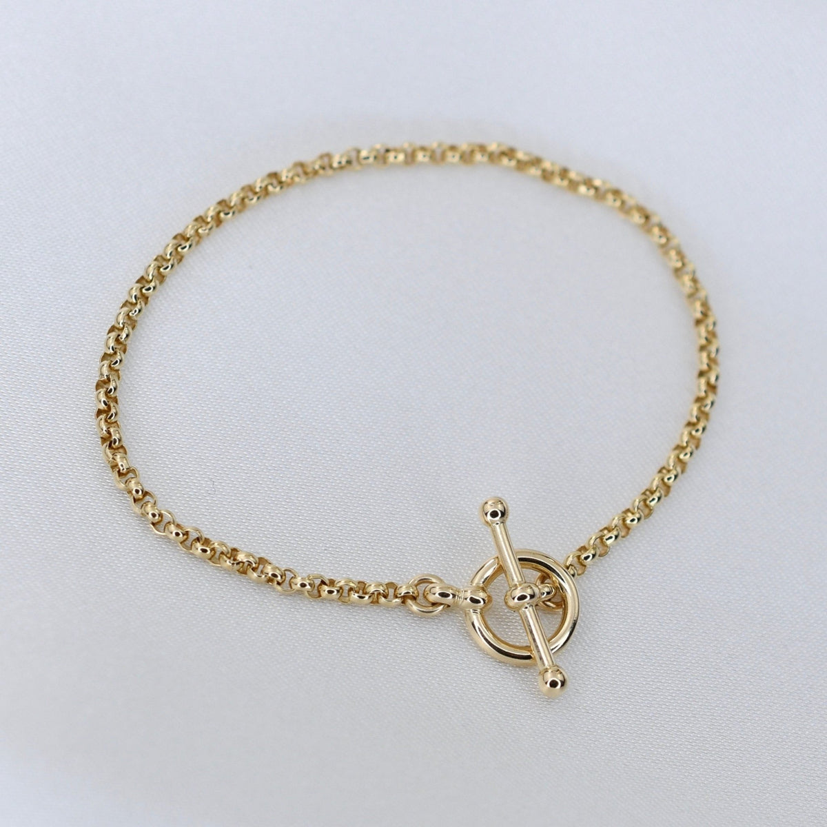 14K Gold Toggle Rolo Chain Bracelet - Sash Jewelry