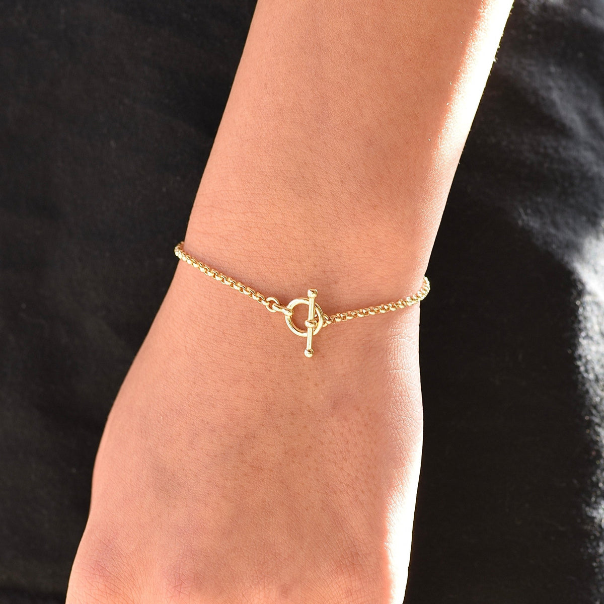 14K Gold Toggle Rolo Chain Bracelet - Sash Jewelry