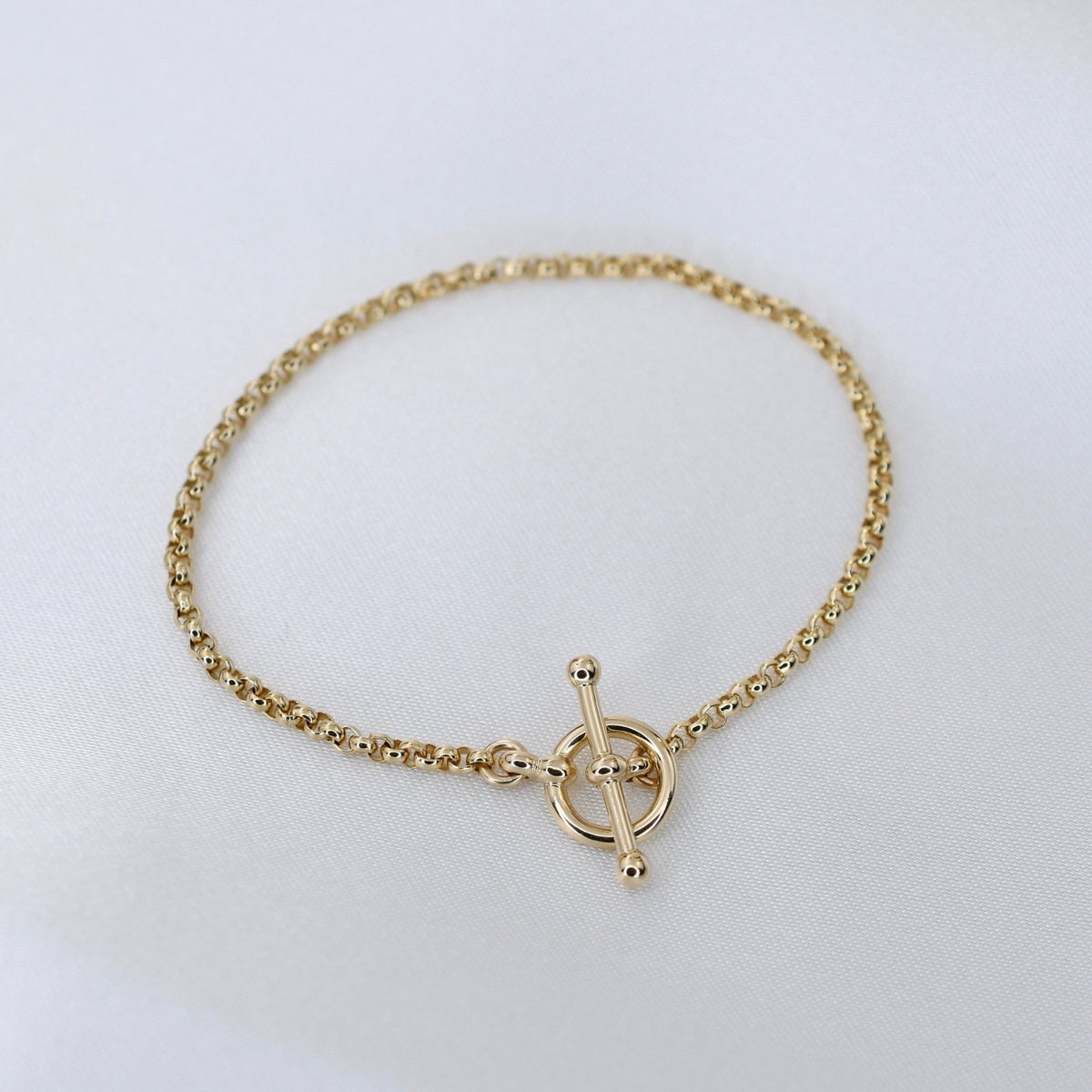 14K Gold Toggle Rolo Chain Bracelet - Sash Jewelry