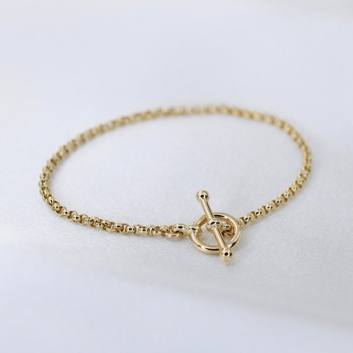 14K Gold Toggle Rolo Chain Bracelet - Sash Jewelry