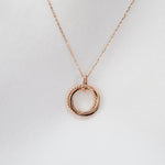 14K Gold Triple Linked Circle Pendant Necklace - Sash Jewelry
