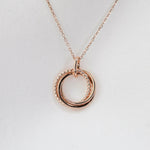 14K Gold Triple Linked Circle Pendant Necklace - Sash Jewelry