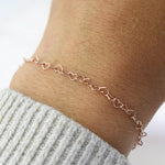 14K Rose Gold Heart Chain Bracelet - Sash Jewelry