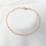 14K Rose Gold Heart Chain Bracelet - Sash Jewelry