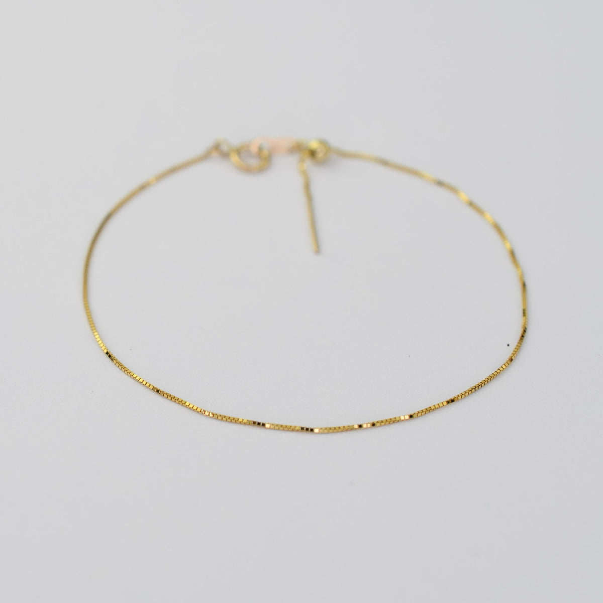 14K Solid Gold Add-A-Bead Bracelet – 0.5mm Box Chain - Sash Jewelry