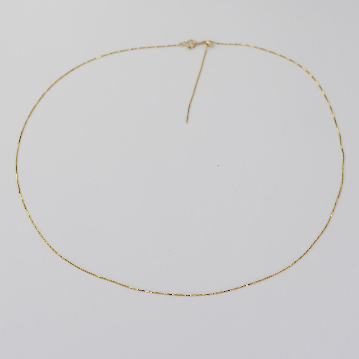 14K Solid Gold Add-A-Bead Necklace – 0.5mm Box Chain, Create Your Own Personalized Necklace - Sash Jewelry