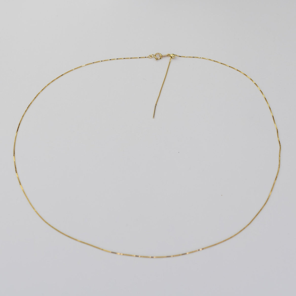 14K Solid Gold Add-A-Bead Necklace – 0.5mm Box Chain, Create Your Own Personalized Necklace - Sash Jewelry