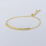 14K Solid Gold Adjustable Bracelet - Sash Jewelry