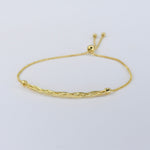 14K Solid Gold Adjustable Bracelet - Sash Jewelry