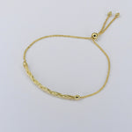 14K Solid Gold Adjustable Bracelet - Sash Jewelry