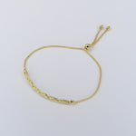 14K Solid Gold Adjustable Bracelet - Sash Jewelry