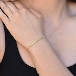 14K Solid Gold Adjustable Bracelet - Sash Jewelry