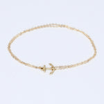 14K Solid Gold Anchor Bracelet – Dainty Minimal Gold Anchor Charm Bracelet - Sash Jewelry