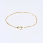 14K Solid Gold Anchor Bracelet – Dainty Minimal Gold Anchor Charm Bracelet - Sash Jewelry