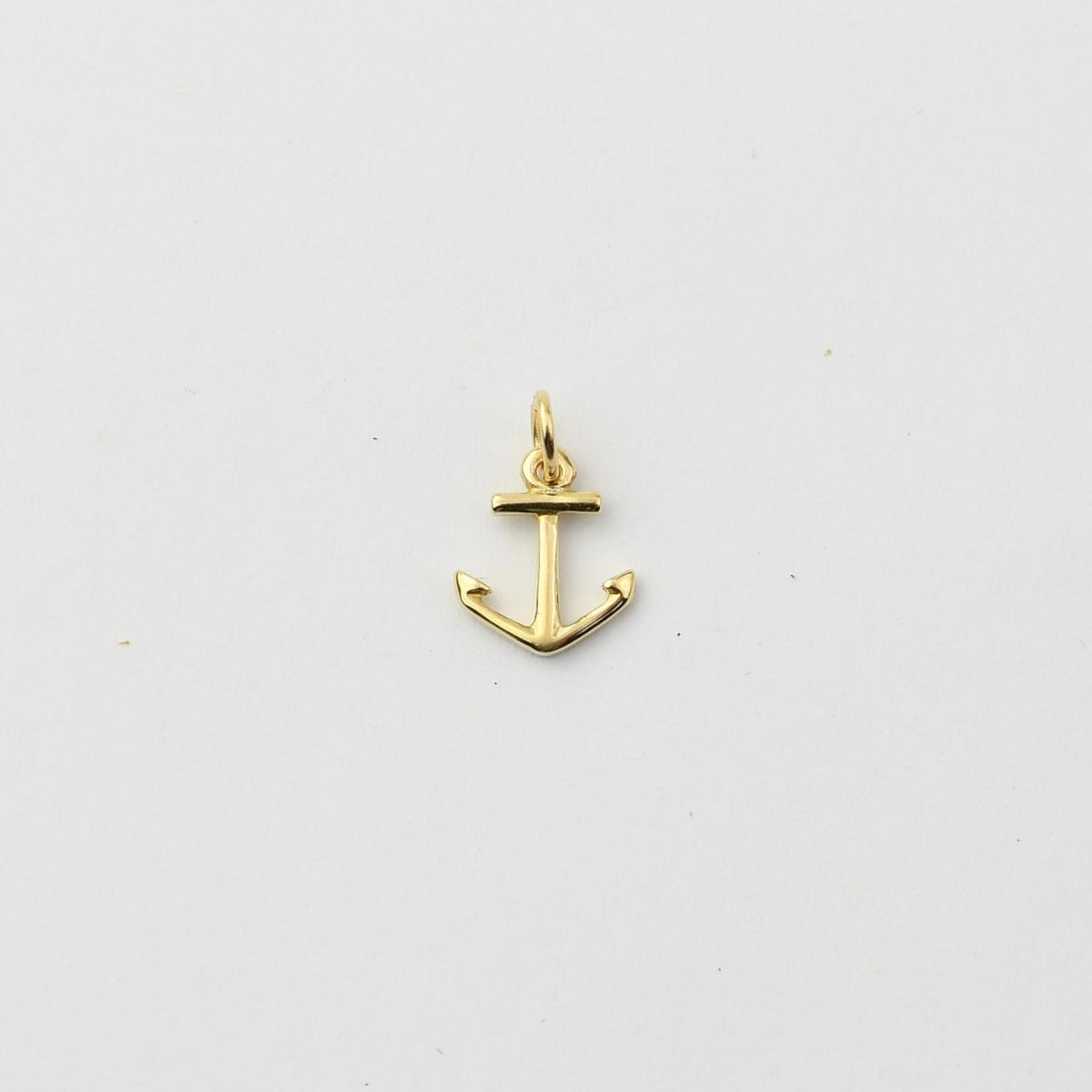 14K Solid Gold Anchor Charm – Dainty Nautical Pendant - Sash Jewelry