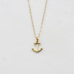 14K Solid Gold Anchor Charm – Dainty Nautical Pendant - Sash Jewelry