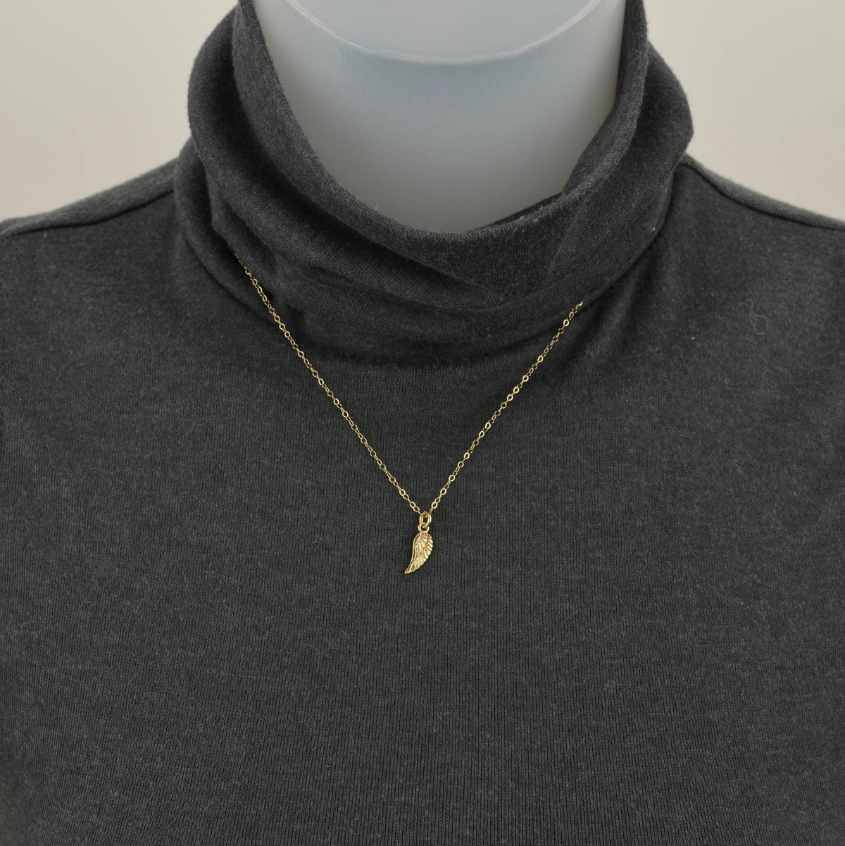 14K Solid Gold Angel Wing Necklace - Sash Jewelry