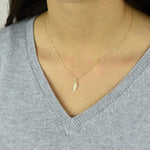 14K Solid Gold Angel Wing Necklace - Sash Jewelry
