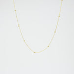 14K Solid Gold Bead Cable Chain Necklace - Sash Jewelry