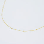 14K Solid Gold Bead Cable Chain Necklace - Sash Jewelry